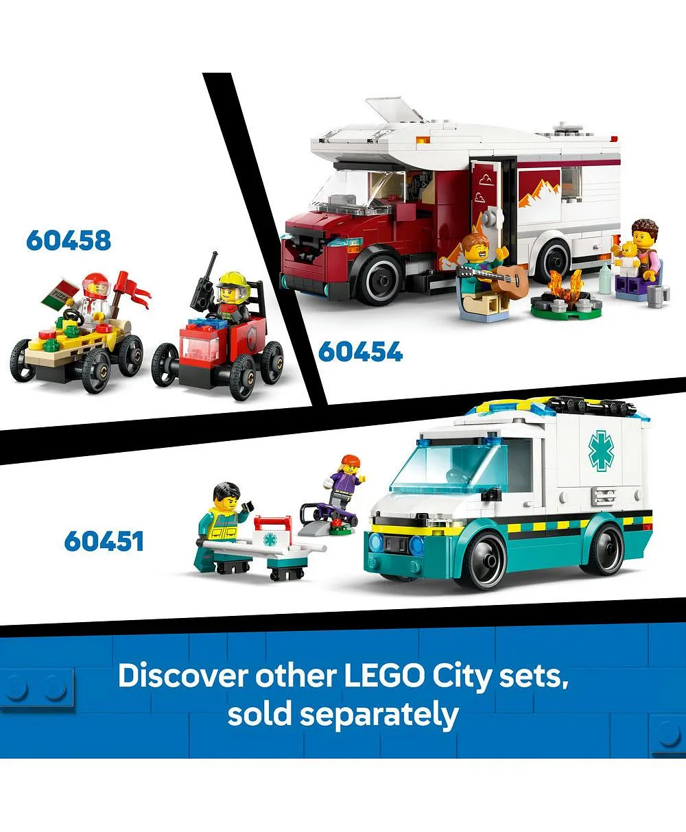 مجموعة لعب شاحنة عامل الإنقاذ على الشاطئ من ليغو® سيتي مع شخصيتين صغيرتين وشخصية قرش لعبة 60453 - 214 قطعة - الصورة 7