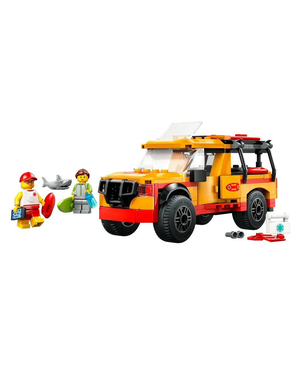 مجموعة لعب شاحنة عامل الإنقاذ على الشاطئ من ليغو® سيتي مع شخصيتين صغيرتين وشخصية قرش لعبة 60453 - 214 قطعة - الصورة 9