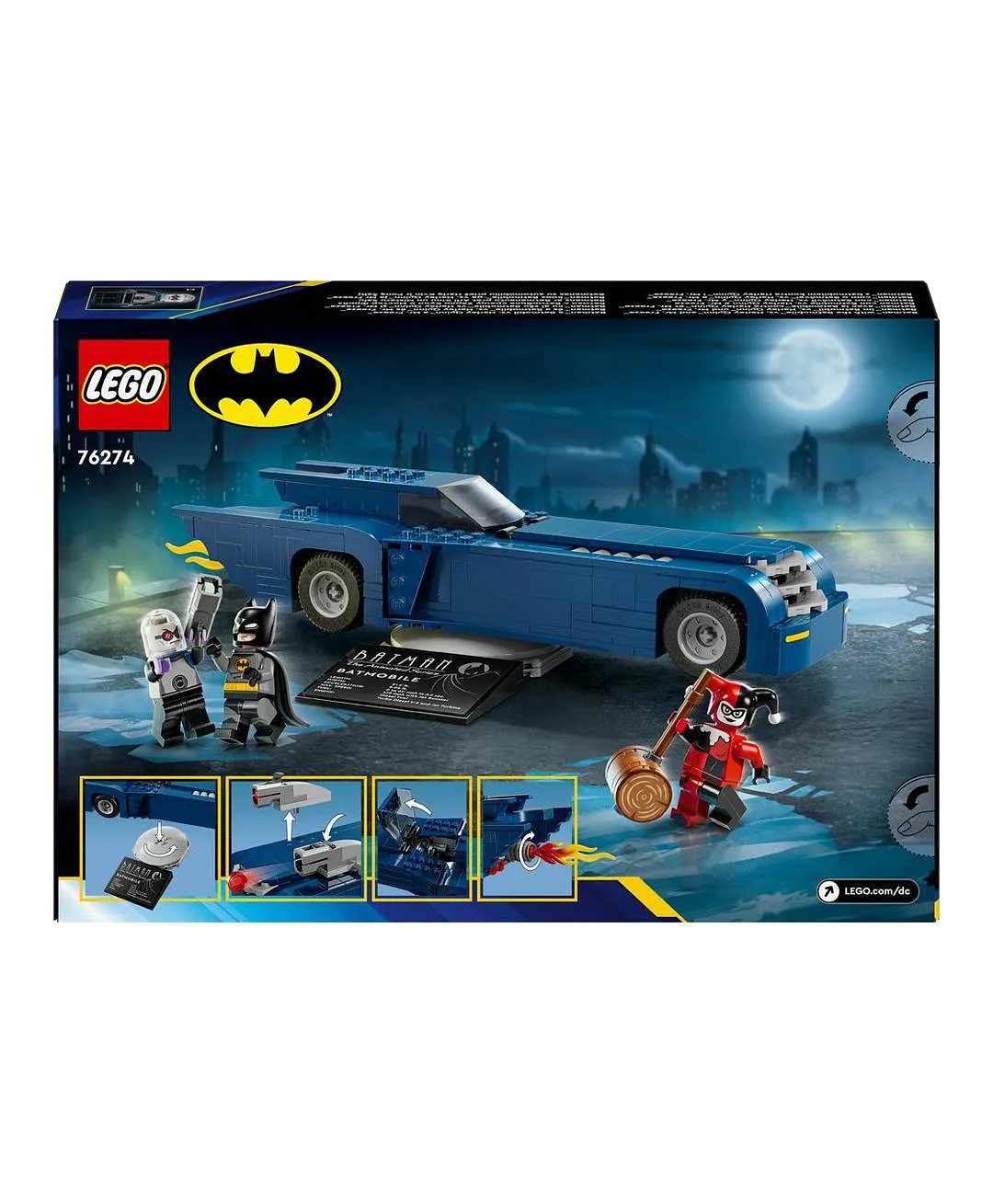 الرجل الوطواط مع سيارة الوطواط™ مقابل هارلي كوين™ ومستر فريز™ 76274 من LEGO® DC Batman™ - الصورة 3