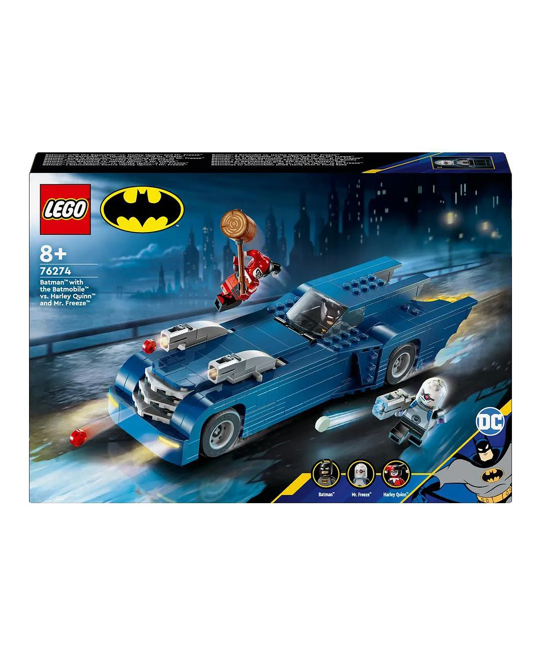 الرجل الوطواط مع سيارة الوطواط™ مقابل هارلي كوين™ ومستر فريز™ 76274 من LEGO® DC Batman™ - الصورة 4