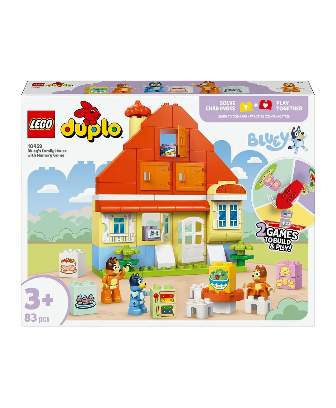 اللعبة التفاعلية منزل عائلة بلوي ولعبة الذاكرة من LEGO® DUPLO® Bluey 10459 - 83 قطعة - الصورة 10