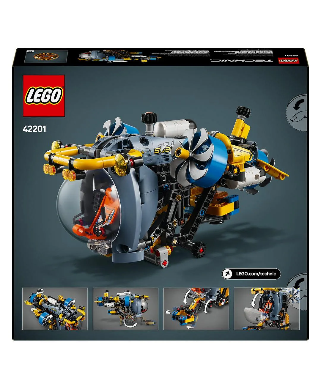 مجموعة لعبة غواصة البحث في أعماق البحار من ليغو® Technic للأطفال الذين يحبّون الهندسة والعلوم 42201 - 413 قطعة - الصورة 11