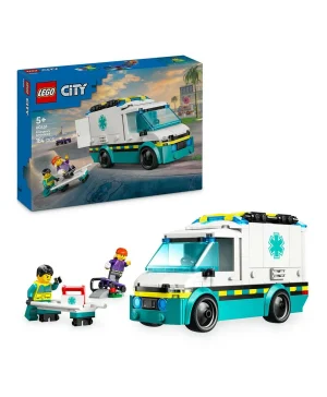 مجموعة بناء شاحنة لعبة سيارة إسعاف الطوارئ من ليغو® سيتي‏ لمحبّي نماذج المركبات بعمر 5 سنوات أو أكثر 60451 - 184 قطعة