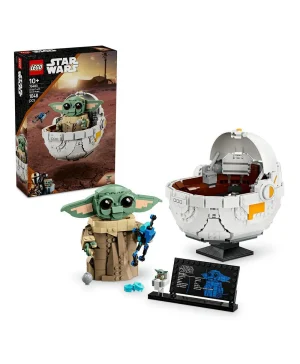 غروغو™ مع عربة حوّامة من ليغو® Star Wars: The Mandalorian™‎، شخصية قابلة للبناء والتجميع 75403 - 1048 قطعة