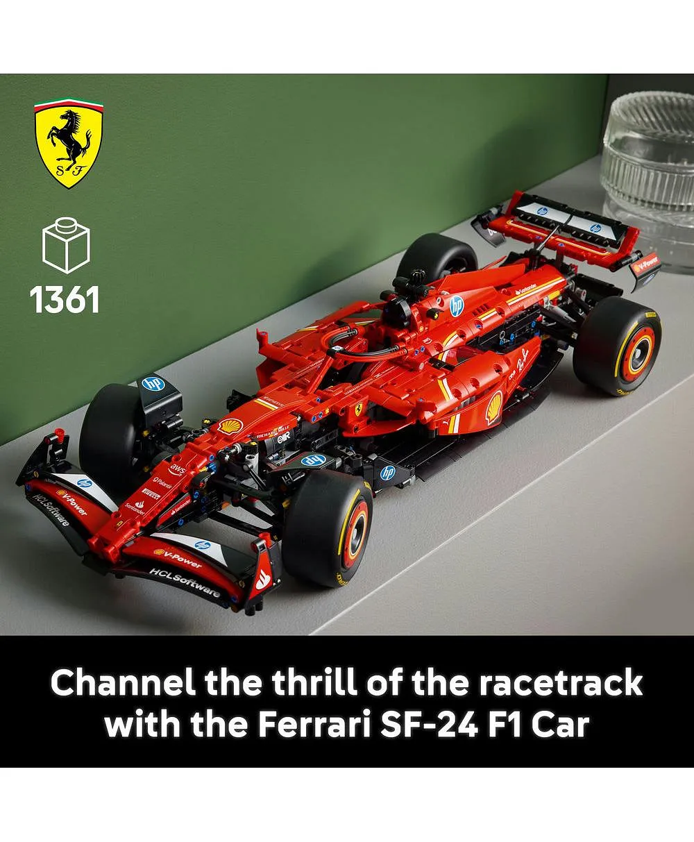 مجموعة نموذج سيارة Ferrari SF-24 F1 من ليغو® Technic للبالغين، ابنوا مجموعة سيارة سباق خاصة بكم42207 - 1361 قطعة - الصورة 3
