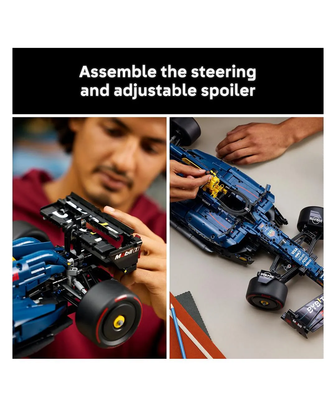 مجموعة نموذج سيارة Oracle Red Bull Racing RB20 F1 من ليغو® Technic للبالغين، ابنوا سيارتكم 42206 - 1639 قطعة - الصورة 7