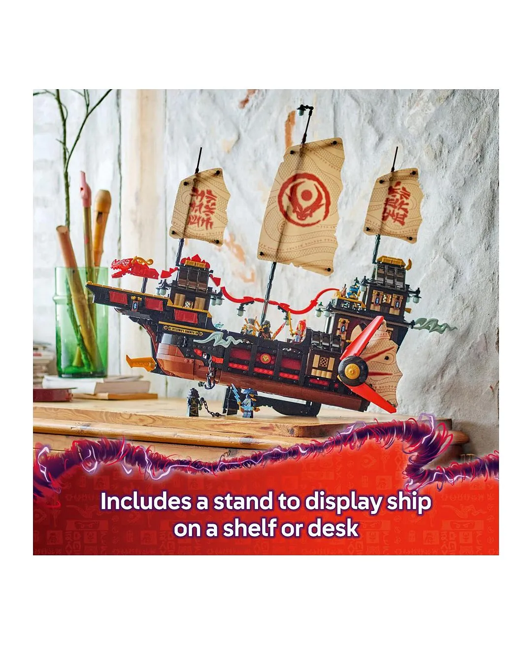 مجموعة بناء لعبة سفينة تيمبل باونتي من ليغو® NINJAGO® مع 6 شخصيات صغيرة منها كول 71848 - 2387 قطعة - الصورة 4