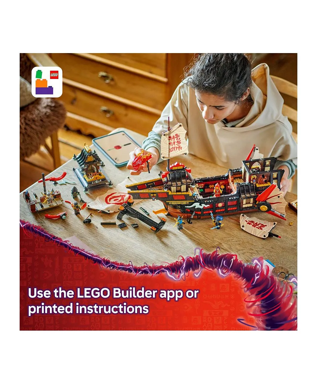 مجموعة بناء لعبة سفينة تيمبل باونتي من ليغو® NINJAGO® مع 6 شخصيات صغيرة منها كول 71848 - 2387 قطعة - الصورة 8