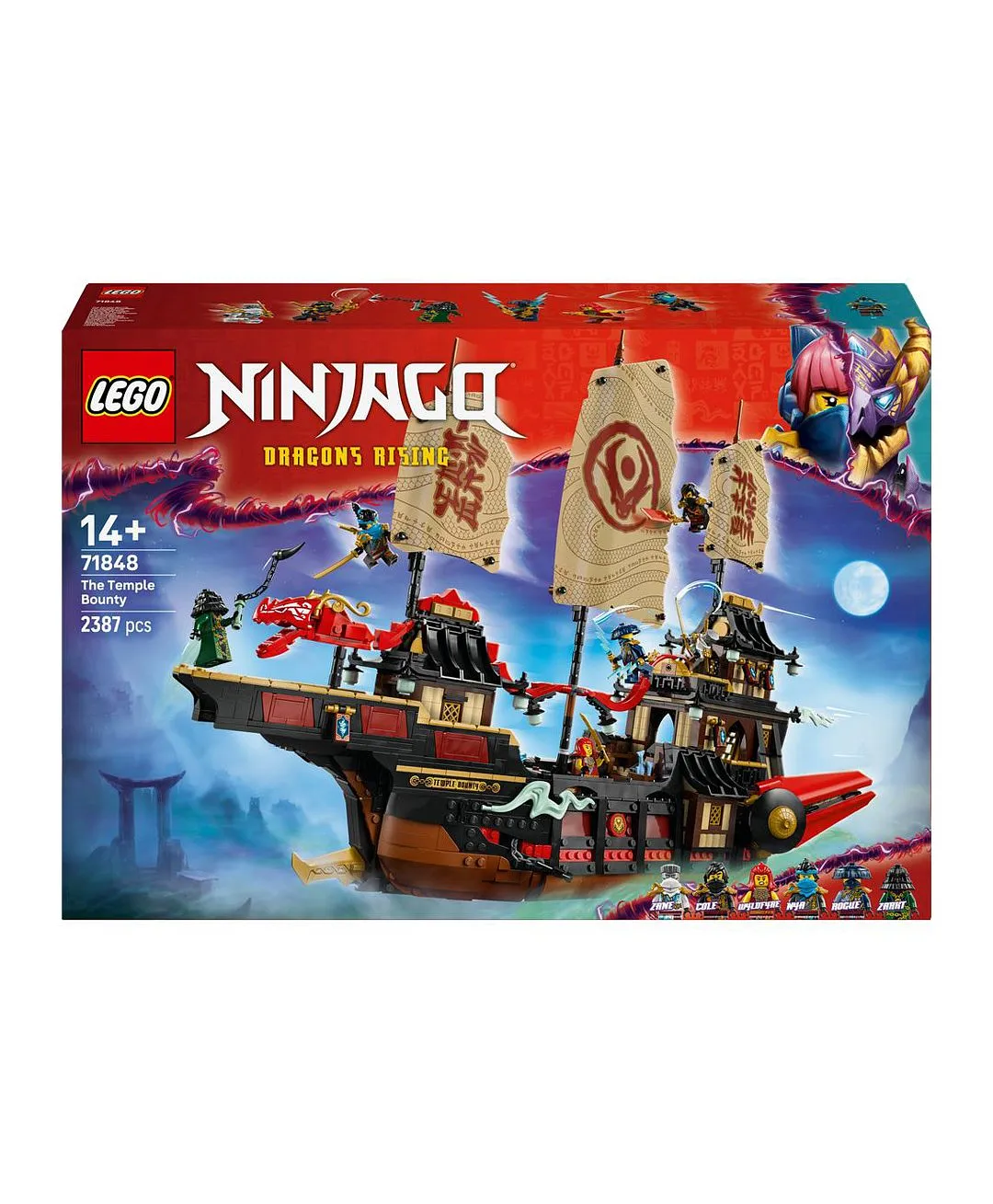 مجموعة بناء لعبة سفينة تيمبل باونتي من ليغو® NINJAGO® مع 6 شخصيات صغيرة منها كول 71848 - 2387 قطعة - الصورة 10