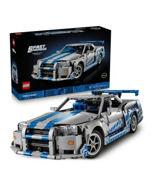 مجموعة نموذج سيارة ‎2 Fast 2 Furious Nissan Skyline GT-R (R34) من ليغو® Technic، مركبة قابلة للبناء 42210 - 1410 قطعة