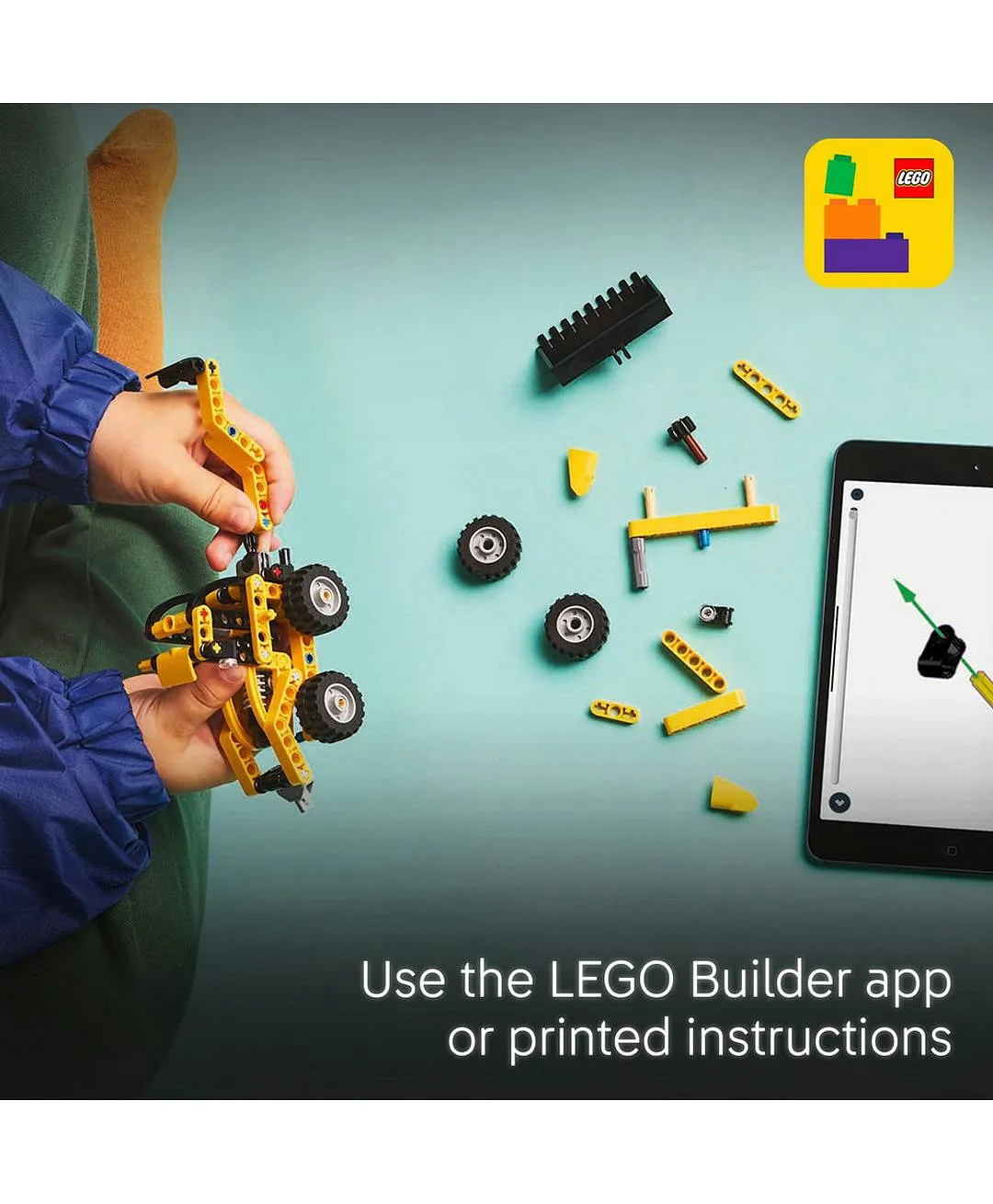 مجموعة المركبة القابلة للبناء لعبة تشييد جرافة المحراث الخلفي من LEGO® Technic للأطفال 42197 - 104 قطعة - الصورة 8