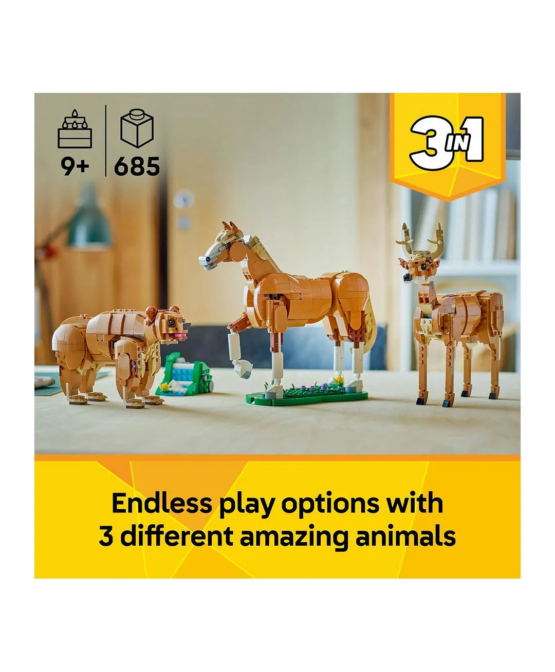 مجموعة بناء لعبة الحصان الجميل من ليغو® كرييتور 3 في 1 31166 - 685 قطعة - الصورة 3