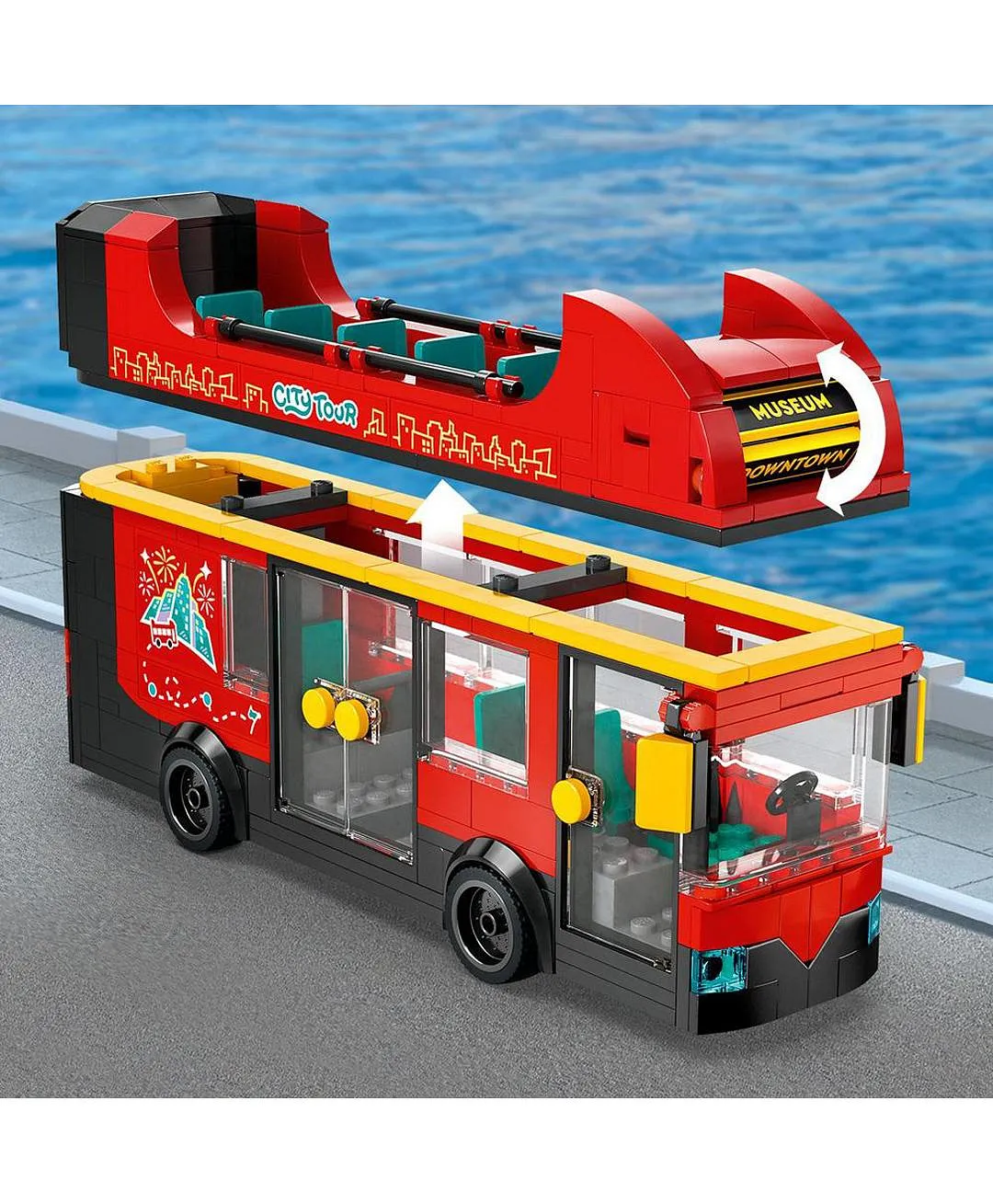 لعبة حافلة معالم المدينة الحمراء بطابقين 60407 من LEGO® City - الصورة 9