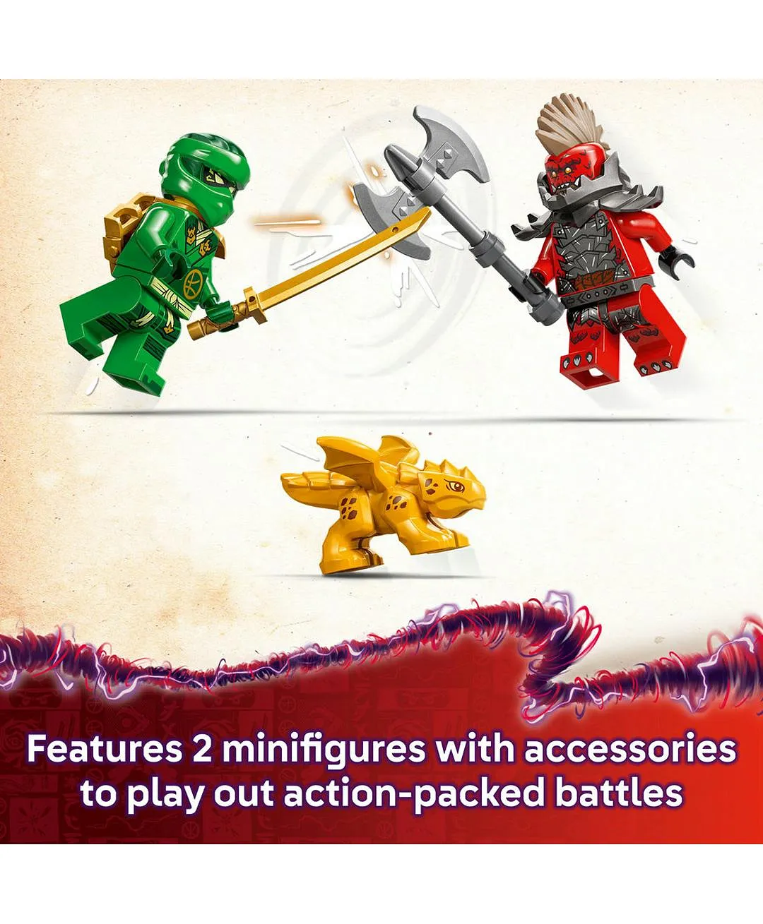 مجموعة بناء لعبة تنّين الغابة الخضراء الخاص بلويد من ليغو® NINJAGO® مع شخصيتين صغيرتين 71829 - 128 قطعة - الصورة 5