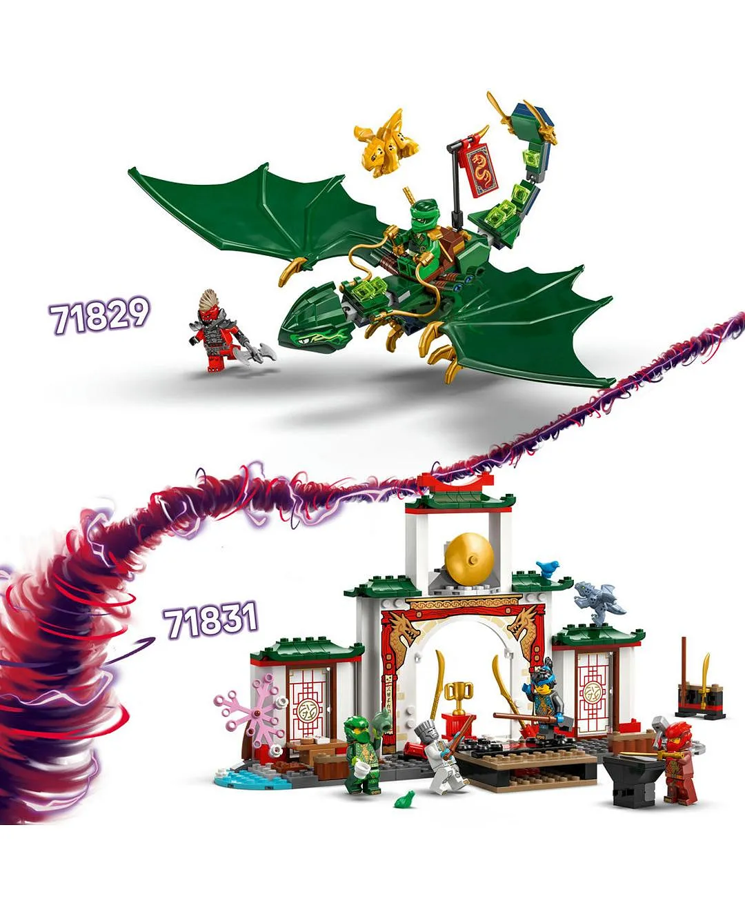 مجموعة بناء لعبة تنّين الغابة الخضراء الخاص بلويد من ليغو® NINJAGO® مع شخصيتين صغيرتين 71829 - 128 قطعة - الصورة 8