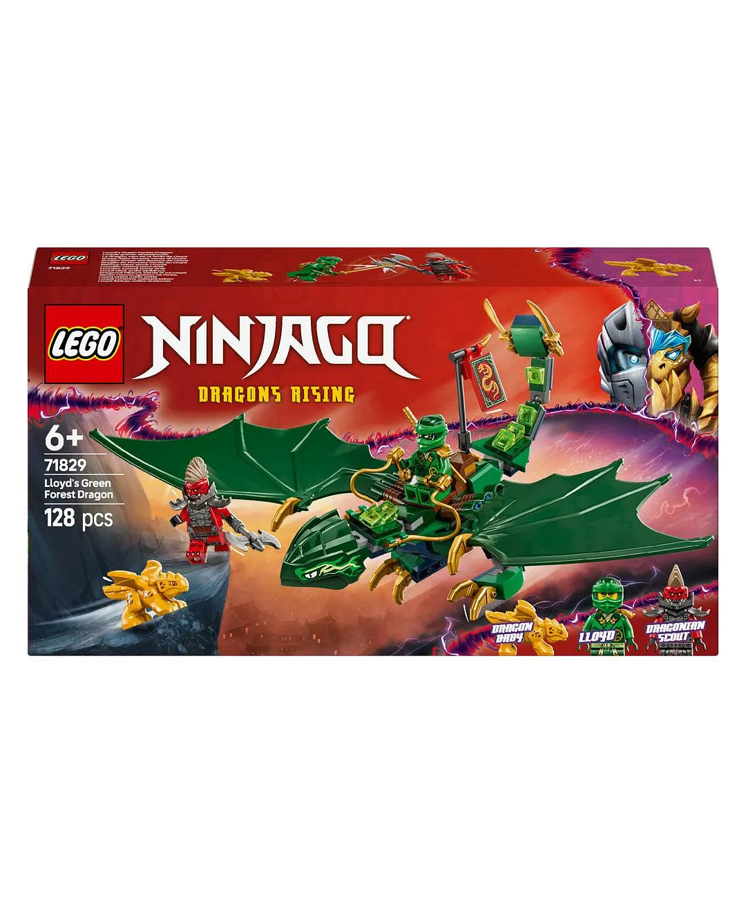 مجموعة بناء لعبة تنّين الغابة الخضراء الخاص بلويد من ليغو® NINJAGO® مع شخصيتين صغيرتين 71829 - 128 قطعة - الصورة 10