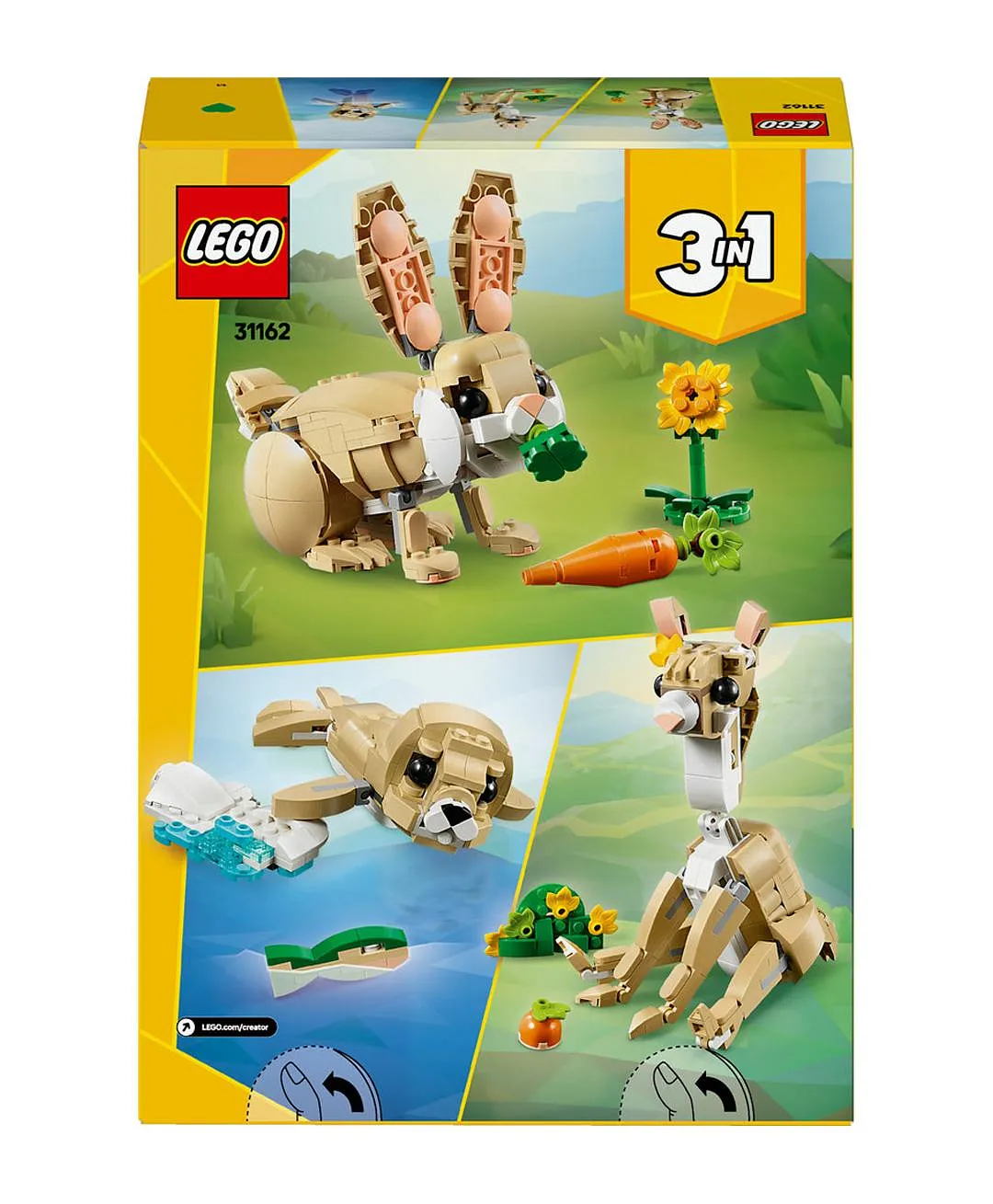 مجموعة لعب الحيوانات 3 في 1 أرنب لطيف من ليغو® كرييتور، تتحول إلى لعبة لاما أو لعبة فقمة 31162 - 326 قطعة - الصورة 11